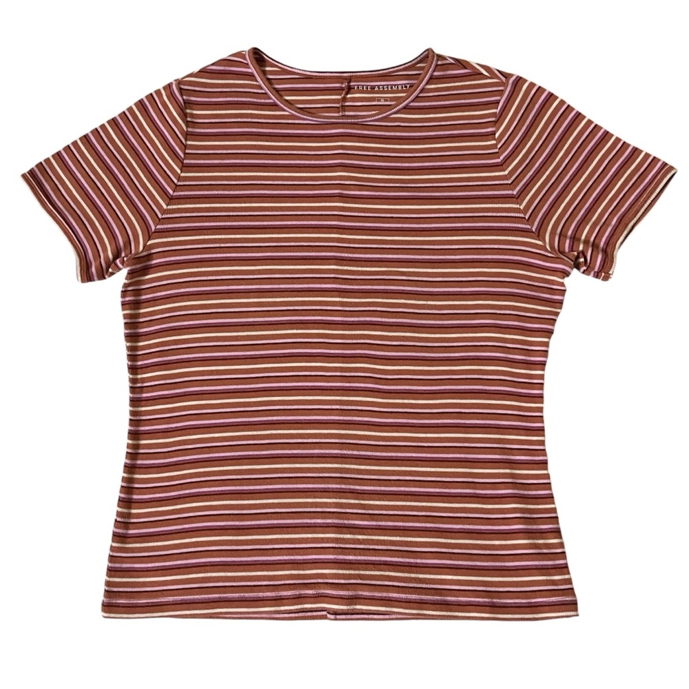 Free Assembly Stripe T-Shirt Size XL  Juniors Y2k Festival Autumn‎